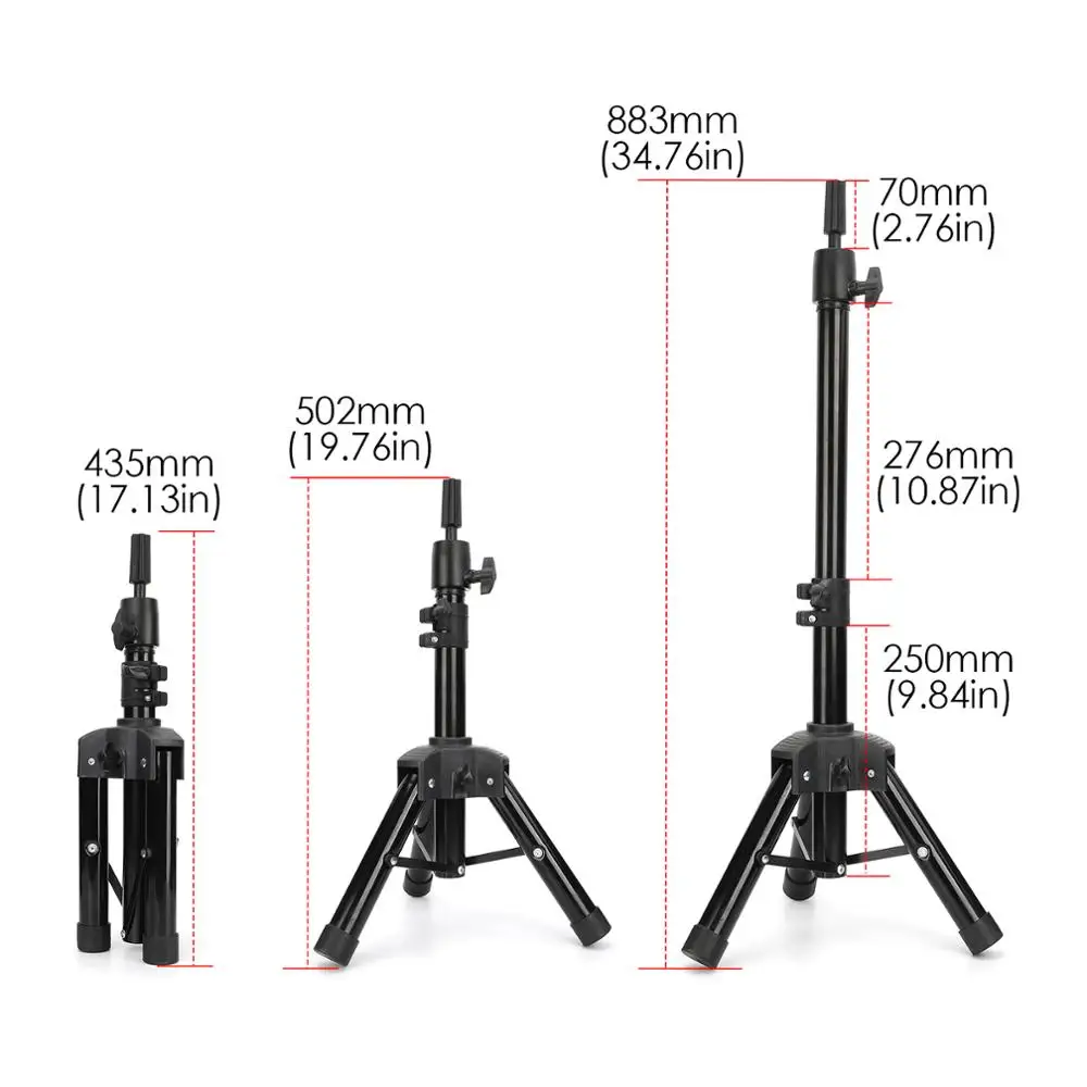 Adjustable Tripod Headform Mannequin Head wig stand Prosthesis Doll Holder Brackets Model Hairdressing Training Hair Tool | Шиньоны и