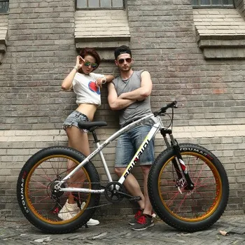 

4.0 widened tire snowmobile beach bike Bicycle 26" 30 Speed Men MTB Lightweight Carbon Steel Frame Dual Suspension Disc Brake