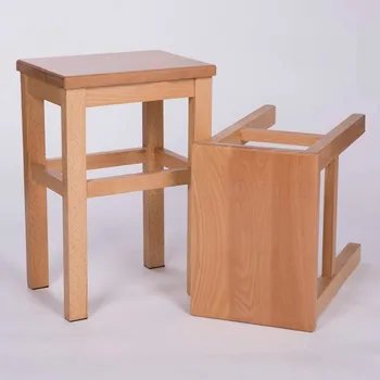 

Student creative fashion high stool wooden solid wood Chinese dining stool Portable outdoor wooden bench