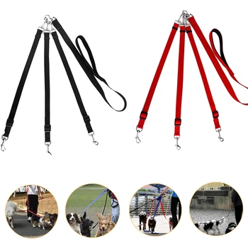 

Good Quality Home Pet Belt 3 In 1 Dog Leashes For Multiple Dogs Adjustable Detachable Nylon Dog Leash With Padded Handle