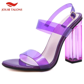 

Brand New On Sale Big Sizes 42 Sexy Clear High Heels Transparent Party Summer women's Shoes Woman Sandals