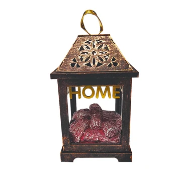 

RU Stock Wholesale LED Flame Effect Light Lantern Simulation Charcoal Lamp Hanging Decoration Christmas Halloween Festival Decor