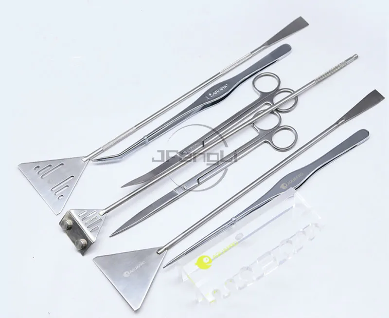 ADA quality AQUAPRO Plant Cleaning Tools Stainless Steel Scissor Tweezer Scoop Scraping algae knife Aquarium Water Fish tank