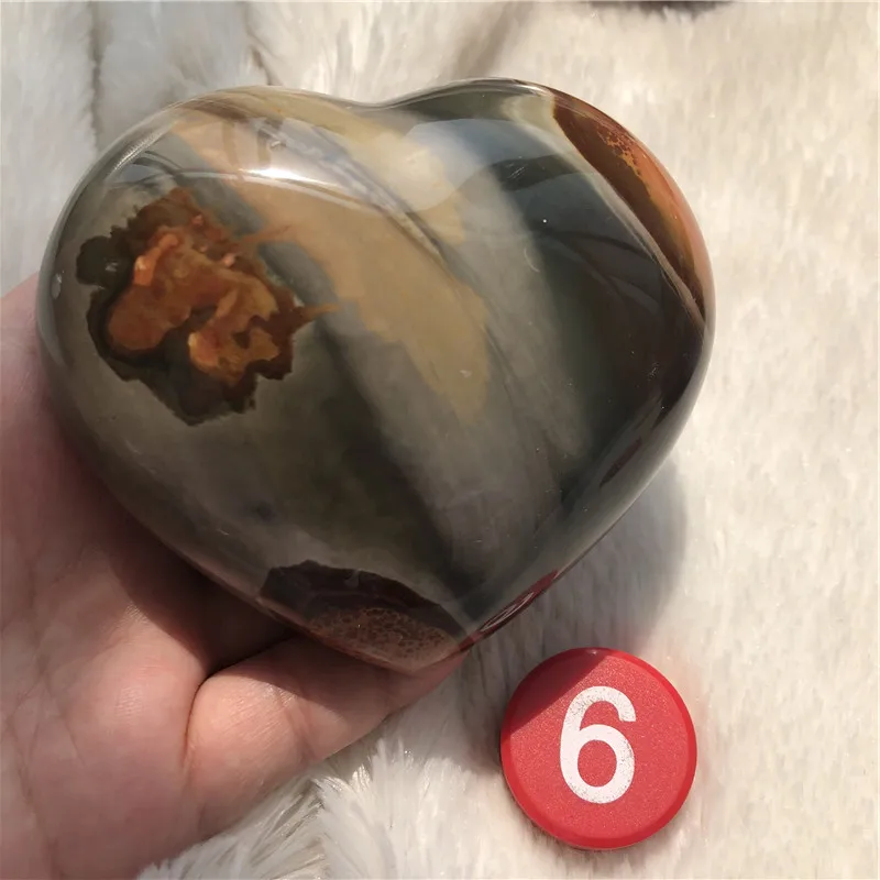 Натуральная Океаническая яшма камень море Сердечко с драгоценным камнем