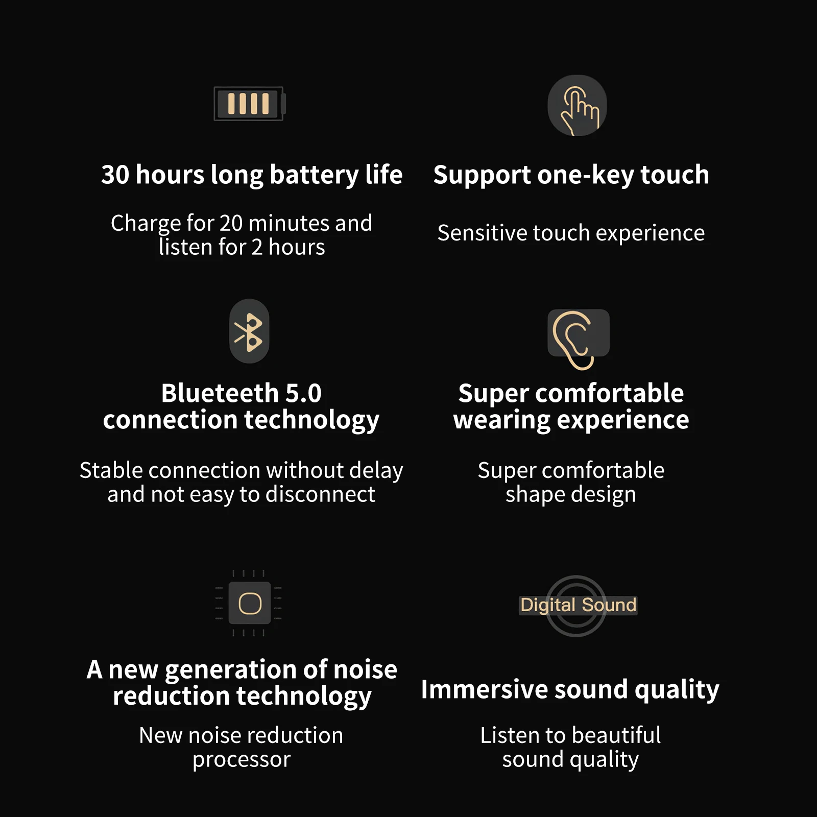 Fone de Ouvido Recarregável sem Fio Chamando para Casa 5.0 sem Fio Bluetooth Quarto Escritório Branco Usb 6 High Quality Eletrônicos