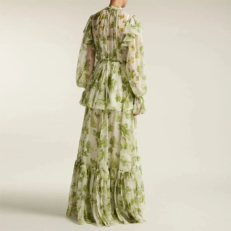 Autumn Runway Dress Woman 2020 Elegant Vintage Bow