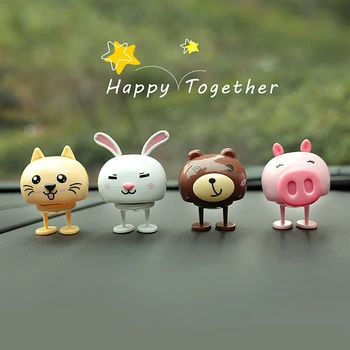 

Cute Decoration Nodding Bear Car Ornaments Automobiles Dashboard Swinging Shaking Head Cat Doll Dancing Toys Accessories Gifts