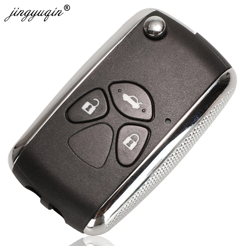 Jinyuqin 2/3/4 кнопки Обновлено флип дистанционный ключ чехол для Toyota Avlon Корона Corolla Camry RAV4 Reiz Yaris Prado оболочки Toy43