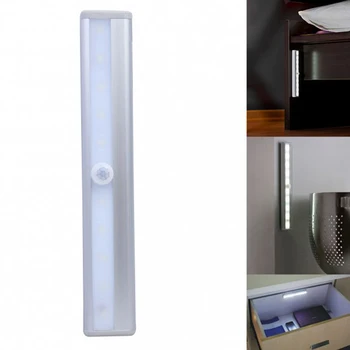 

High Sensitivity Wardrobe LED light 10-LED Wireless Motion Sensing Closet Cabinet LED Night Light / Stairs Light / Step Lamp