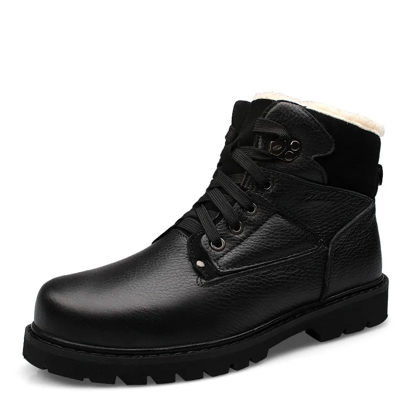 

Autumn & Winter New Style plus Cotton Martin Boots MEN'S Short Boots England Martin Shoes Hight-top Worker Boot Leather Boot