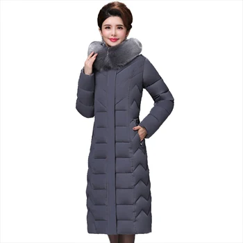 

Plus Size 4XL 5XL 6XL 2019 Women Winter Jacket Warm Thicken Hooded With Fur Collar Female X-long Parka Down Coat High Quality