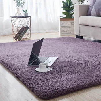

120x160cm Living Room Plush Carpet Thickened and Densely Solid Plush Carpet Mat Bedroom Rectangle Soft Floor Mat Decoration Rug