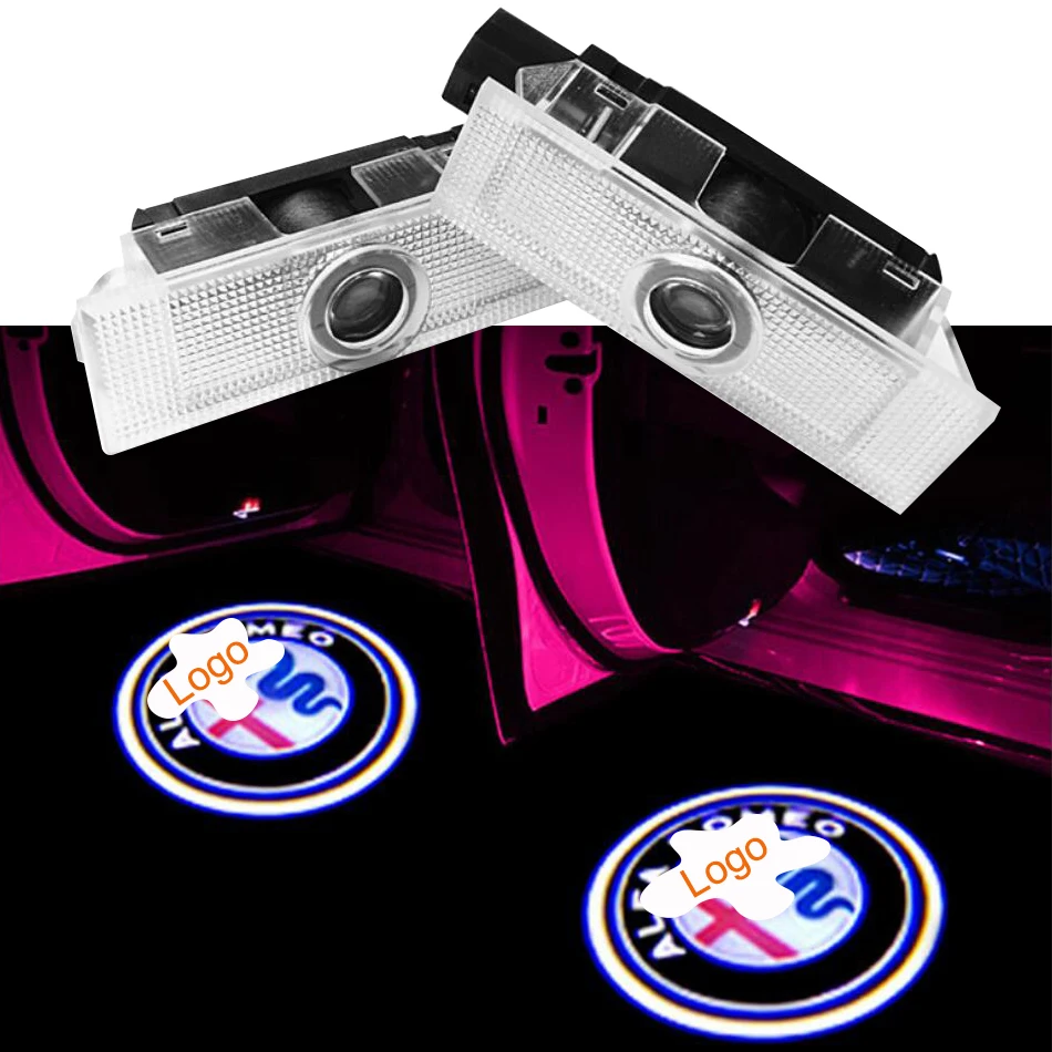

For Alfa Remeo Giulietta 159 Giulia LED Car Door Welcome Light Auto Luces Para Mito Brera Spider Stelvio Projector Logo Lights