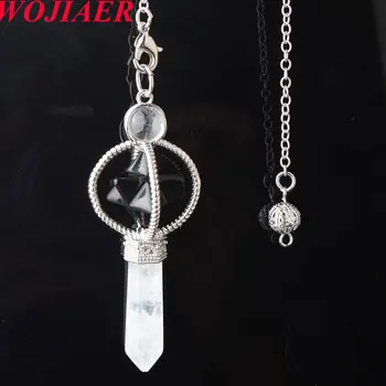 

Merkaba Dowsing Pendulum Natural Black Agates Stone Reiki Healing Pendule Pendant Pendulums for Radiesthesia WOJIAER PN8163