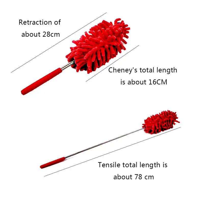 Выдвижная щетка для пыли для офиса/дома/автомобиля, шенилловая головка, телескопическая Чистящая пуховая тряпка