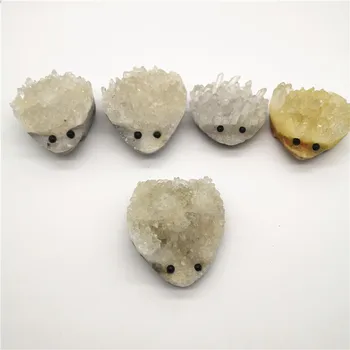 

Natural Crystal Cluster Transparent Small Hedgehog Healing Aura Exquisite Decoration