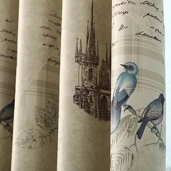 

European Pastoral curtains Amorous Feelings Curtain Shade Digital Printing Fresh Curtains for Living Dining Room Bedroom
