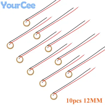 

10Pcs Piezoelectric Piezo Ceramic Wafer Plate Dia 12mm For Buzzer Loudspeaker Sensor with Wire