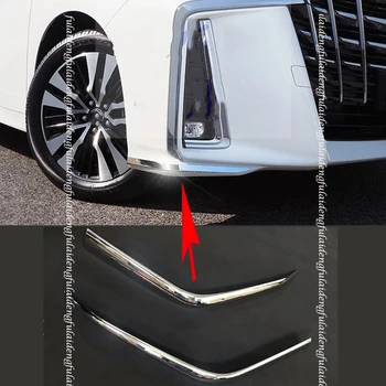 

2pcs For Toyota Alphard 2019-2020 ABS Chrome Car Front Bumper Corner Cover Trim Bezel Car Styling Accessories