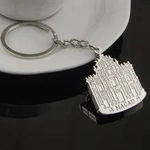 Креативный брелок для ключей с карточками Макао, стильная архитектурная модель, металлическая цепочка для ключей, подвеска, компания по рекламе, рекламная продукция