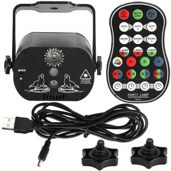 

DJ Disco Effect RGB LED Party Stage Light with Remote Controller Built-in Battery 100-240V for Parties Weddings Festivals