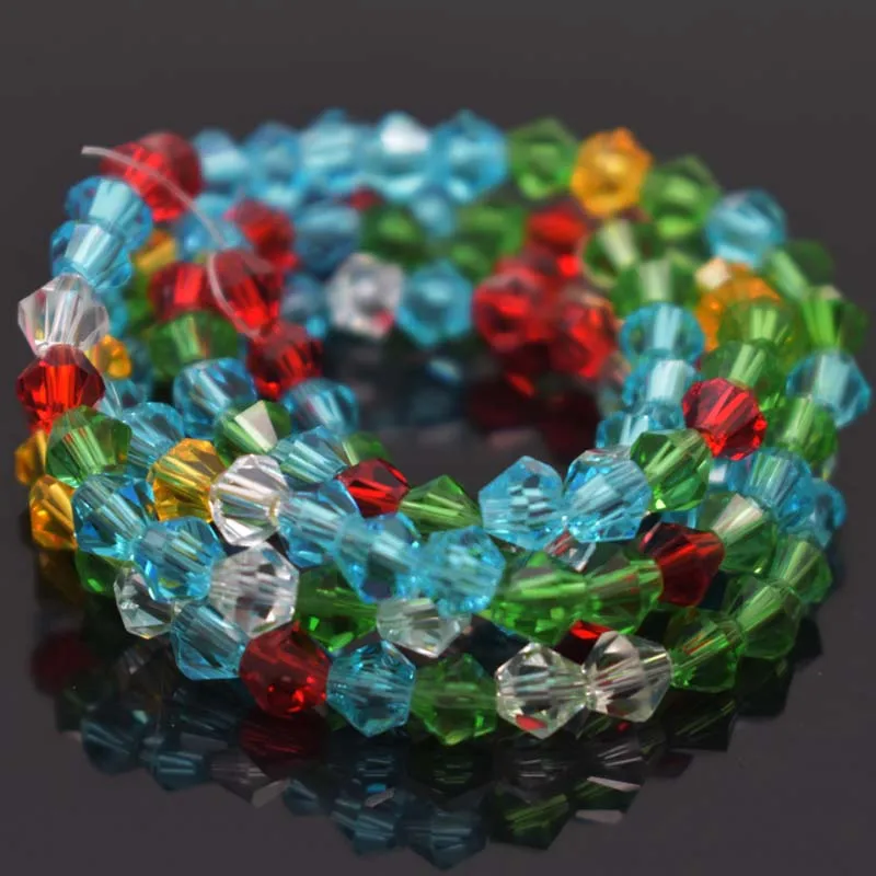 Rosa AB Colore 4/6/8mm Triangolare Sfaccettato Cristallo Austriaco Perline Sparse Del Distanziatore Per Creazione Di Gioielli Bracciali Collane FAI DA TE - Foto 8