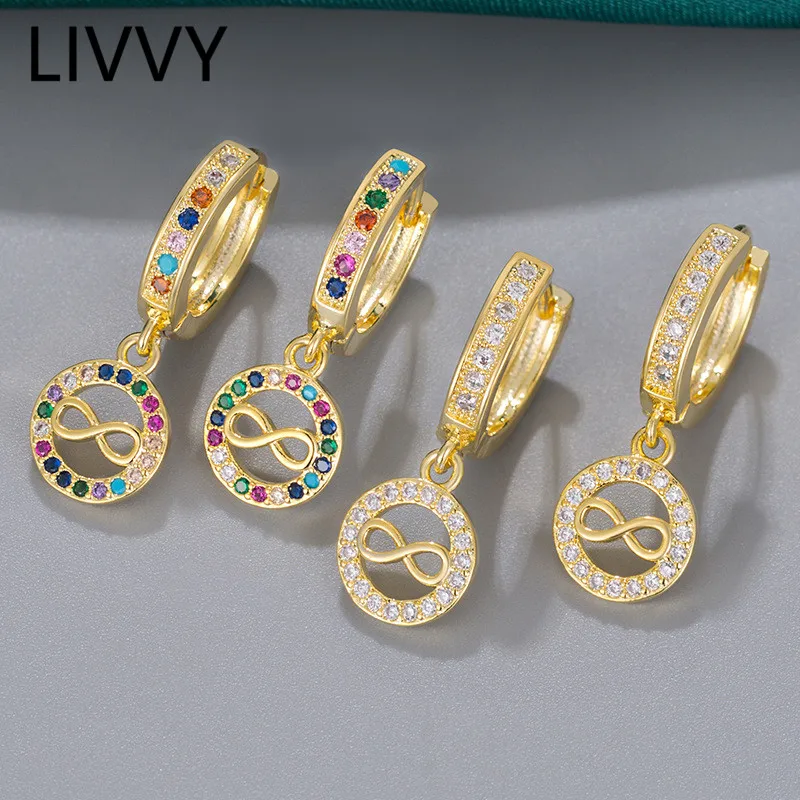 Модные полые круглые разноцветные циркониевые Подвески LIVVY с кристаллами