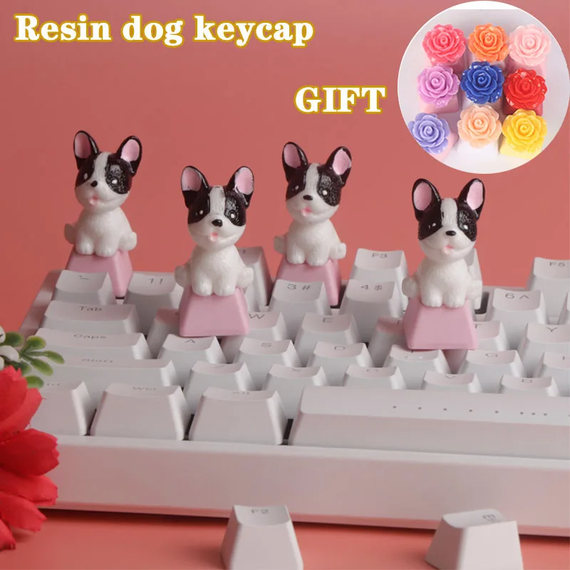 

1pc Custom Cute Dog Cartoon Mechanical Keyboard Keycaps Shading Cherry Mx Switch Personality Resin Diy Game Keycaps