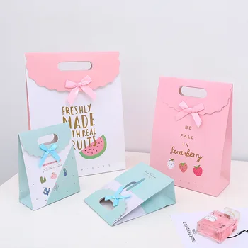 

paper bags for gifts упаковка для подарков bolsas de papel Birthday Party Decorations gift bags with handles christmas paper bag
