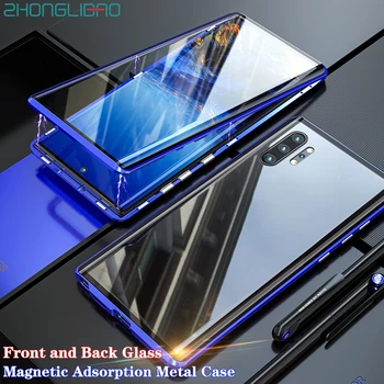

Screen Protector Case for Samsung Galaxy Note 10 Plus Note 10 10+ Pro Front Back Curved Glass Magnetic Adsorption Metal Cover
