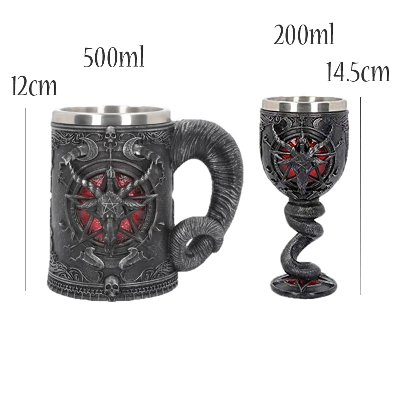 Пивные кружки Baphomet из нержавеющей стали и смолы 3D кофейные бокалы для молока