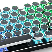 104 Keys Retro Round Keycaps Double Shot DIY Typewriter Keycap for Backlit Mechanical Keyboard Circular