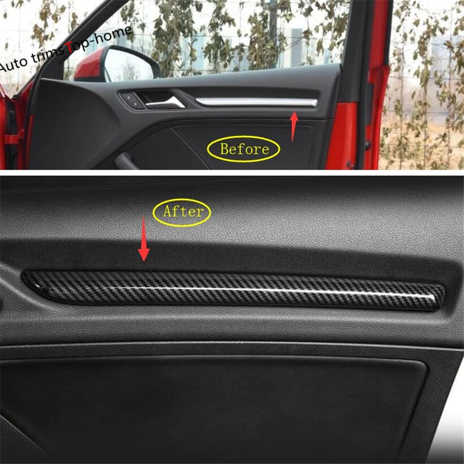 Yimaautotrim накладки на дверные ручки, накладки на накладки, накладки на накладки, подходят для Audi A3 V8- ABS, углеродное волокно