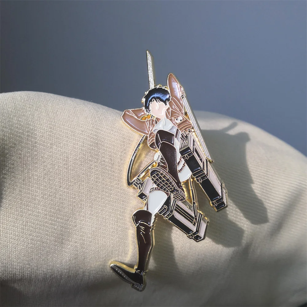 

Anime Attack on Titan Eren Levi Rivaille Rival Ackerman Irregular Metal Badge Brooch Pin Collection Gift Backpack Accessories Sa