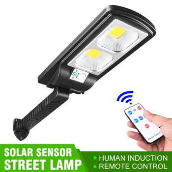

Powerful Remote Control Upgraded COB Solar Light PIR Motion Sensor IP65 Outdoor Solar Wall Street Light Waterproof Lamp Dropship