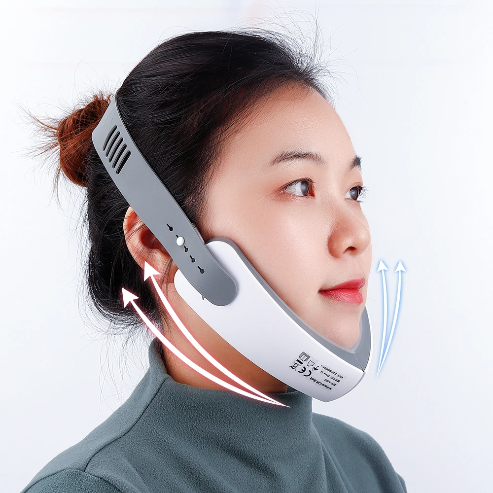 NOBOX-V-Face Slimming Machine EMS Therapy Red Blue LED Photon Chin V-Line Up Vibration Massager Eyes Facial Lifting Chin Device