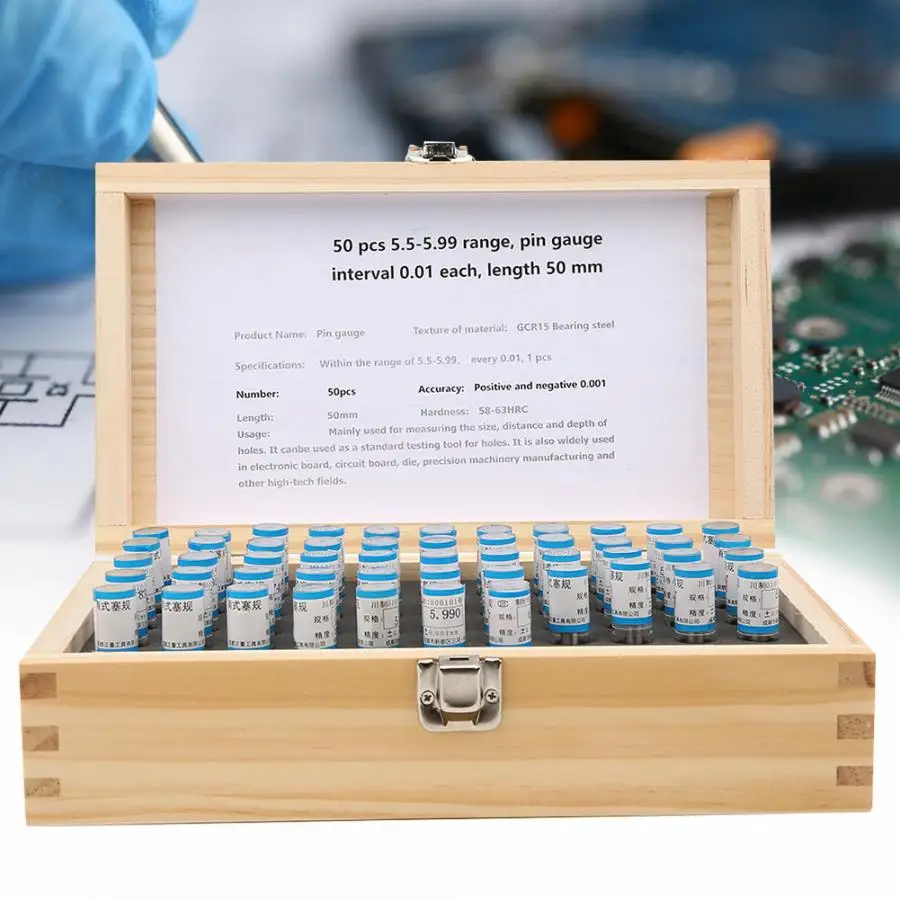 

Carpenter Tools 51pcs 5.5-6mm Plug Pin Gage Set 0.001mm Tolerance Bearing Steel Precision Tool Carpenter