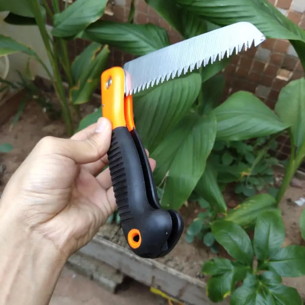 Складная пила трехсторонняя ручная с режущими краями для садоводства ножовка 150