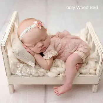 

Newborn Gift Detachable Crib Accessories Basket Photo Shoot Background Infant Posing Baby Photography Sofa Wood Bed Studio Props