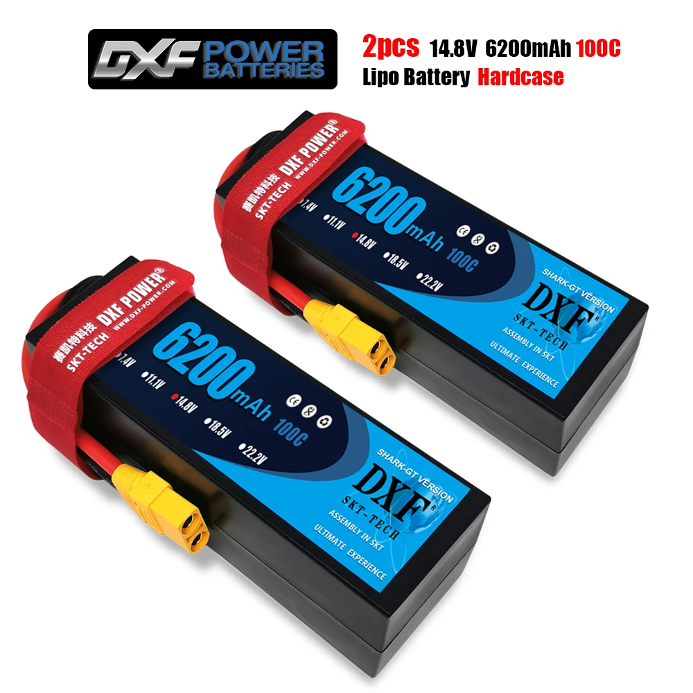 Аккумулятор DXF 4S Lipo 14 8 V 6200mAh 100C 200C HardCase AKKU для 1:8 1:10 RC Car E Багги Truggy Truck Quadcopter|Детали и