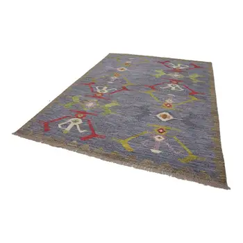 

247x312 Cm Grey Handmade Contemporary Area Rug-8x10 Ft
