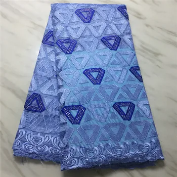 

BLUE 2020 High Quality African Lace Fabric Water-soluble French Net Embroidery Stones Tulle Lace Fabric For Nigerian party Dress