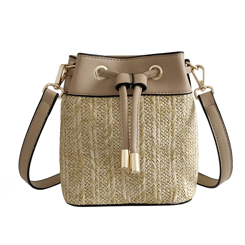 

Cross Border for AliExpress Amazon Straw Bag 2019 Summer Fashion Bucket Weaving Shoulder Bag