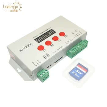 

K-1000C controller (T-1000S Updated)WS2812B,WS2811,APA102,SK6812,2801 LED 2048 Pixels Program Controller DC5V-24V