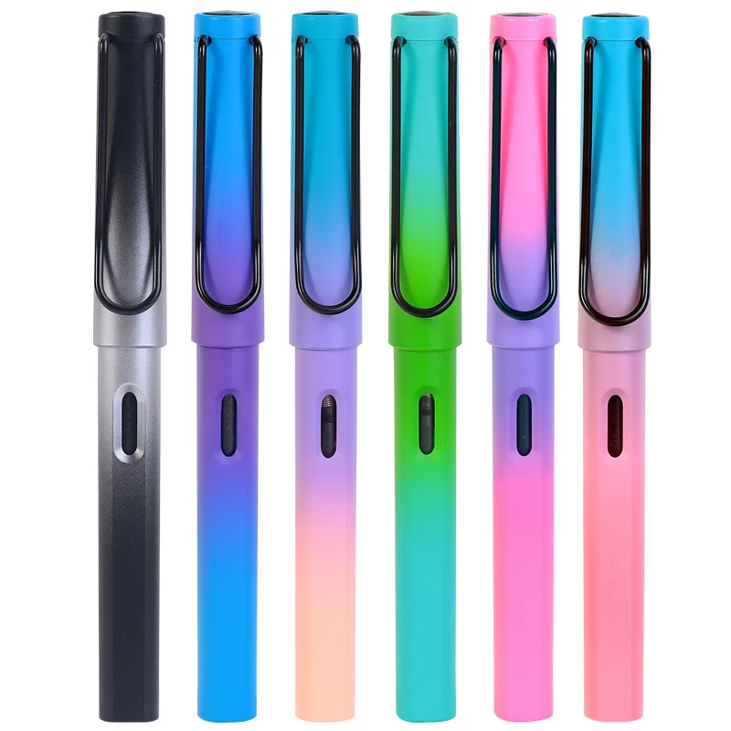2021 New Fountain Pen Fashion Popular Plastic Colorful Classic Business Gift Ink Pens Nice Office Pen Gift Gradient Color