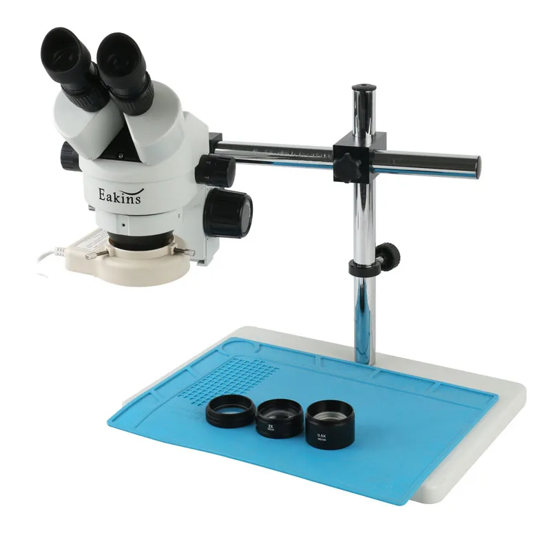 US $189.54 35X90X 7X45X Binocular Stereo Zoom Microscope 1X 05X 20X Auxiliary Objective Lens 56 LED For PCB Board Soldering Repair