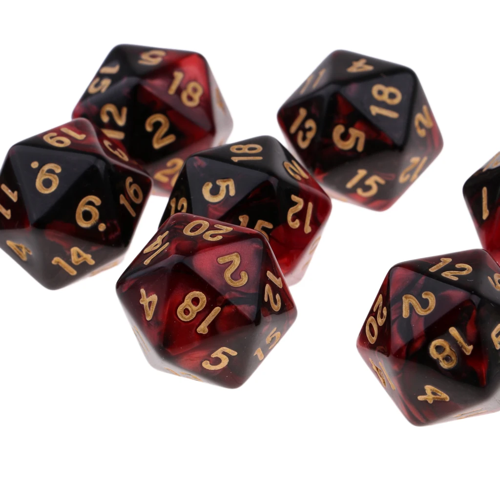 10pcs 20-Sided Dice Polyhedron Dices for D&D TRPG Cup Game TRPG Game Lovers