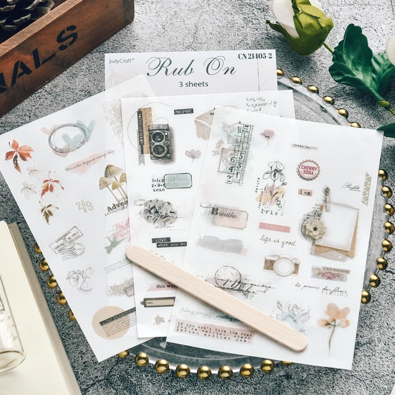 Adesivi Washi Diario Set 414 Adesivi Vintage Per Scrapbooking - Carte E
