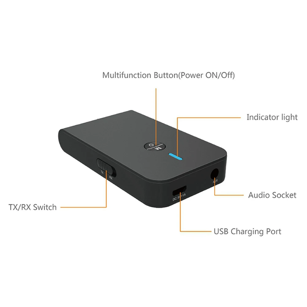 BluetoothV5 0 Transmitter Wireless Receiver 2in1 AptX Audio Codec 3 5mm Headphones Car Home TV CD Player Adapter
