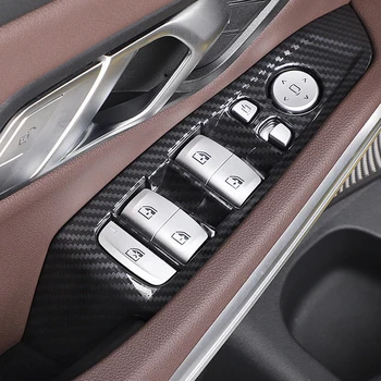 

For BMW 3 Series 2019-2020 G20 ABS Carbon Window Lifter Adjustment Switch Frame Trims 4Pcs LHD